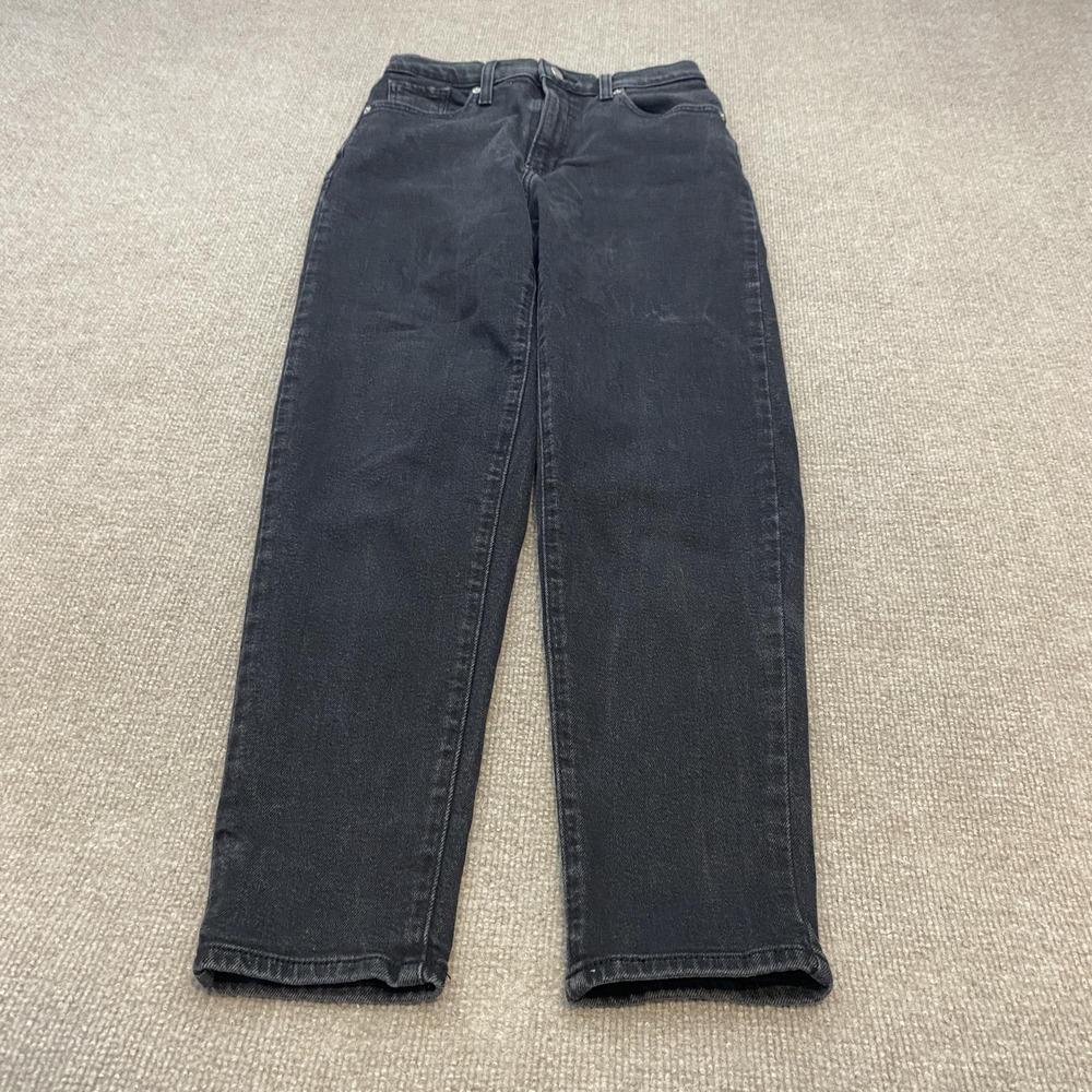 Levis High Waisted Mom Jeans Womens 27 Black Charcoal Wash High‎ Rise Stretch